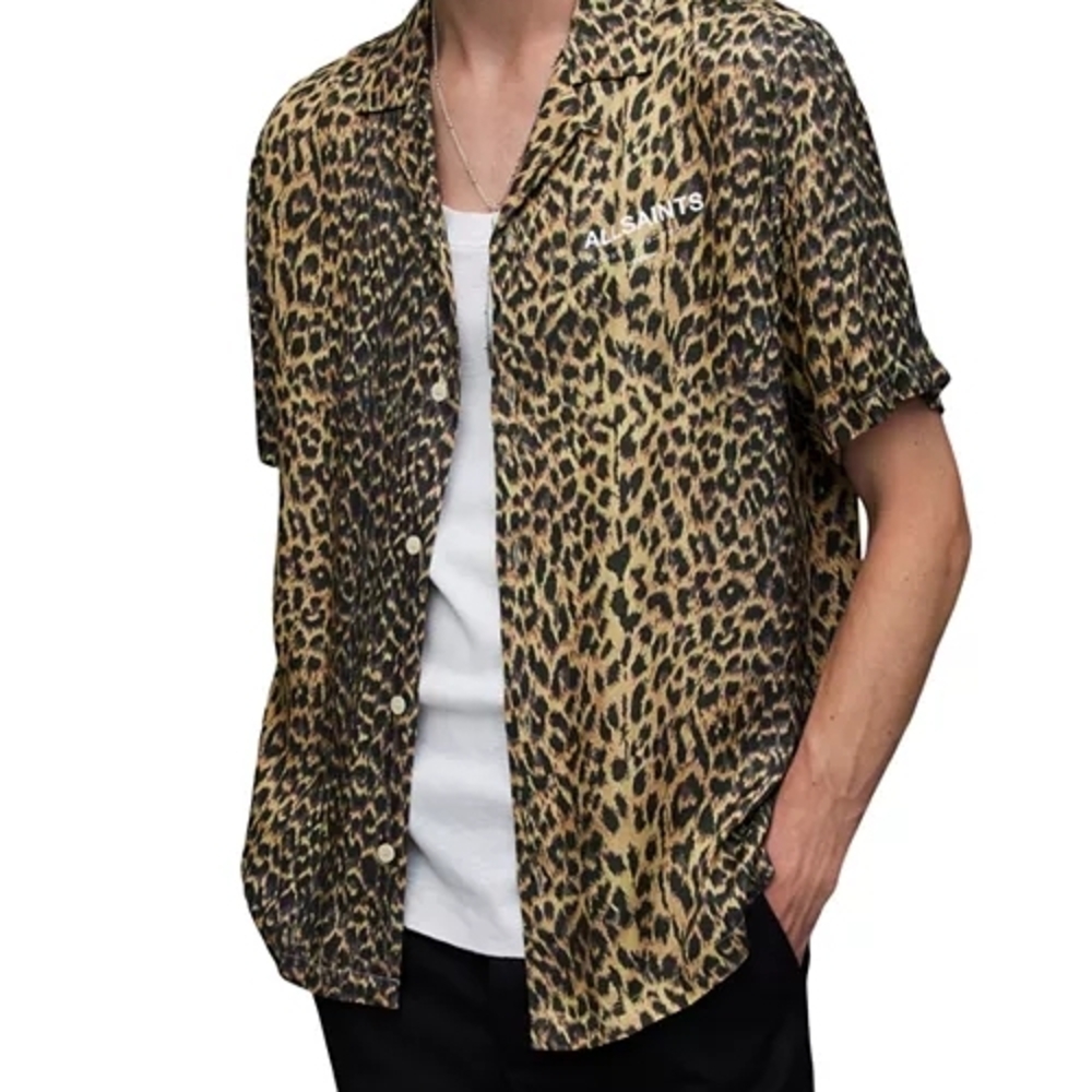 All Saints Leopard Print Men's Shirt